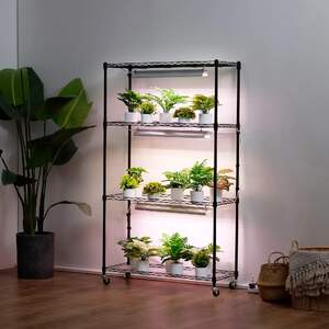 Стелаж-за-растения-с-LED-лампи-4-етажа-90W-180-см-височина